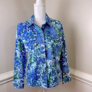 Draper’s & Damon’s Cotton Tropical Print Jacket M FREE SHIP